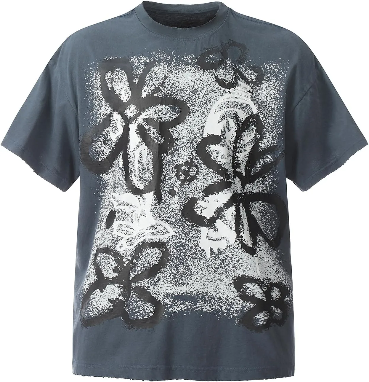 Arnodefrance Men Vintage Graphic Printing T-Shirt Hip Hop Rapper Tee Shirt Cotton Short Sleeve Shirt