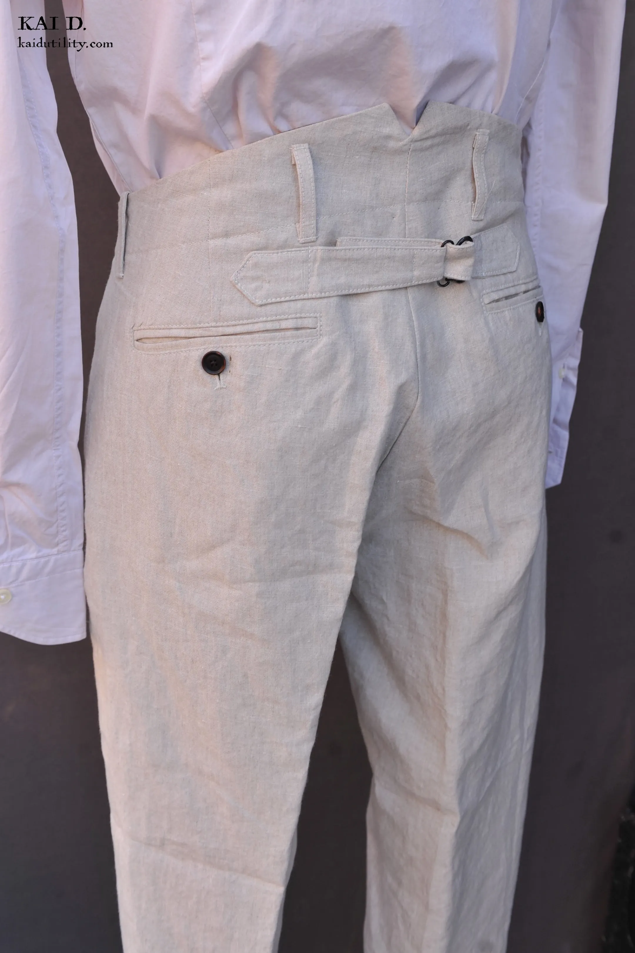 Belgian Linen Borough Pants - Natural - 30, 32, 34, 36