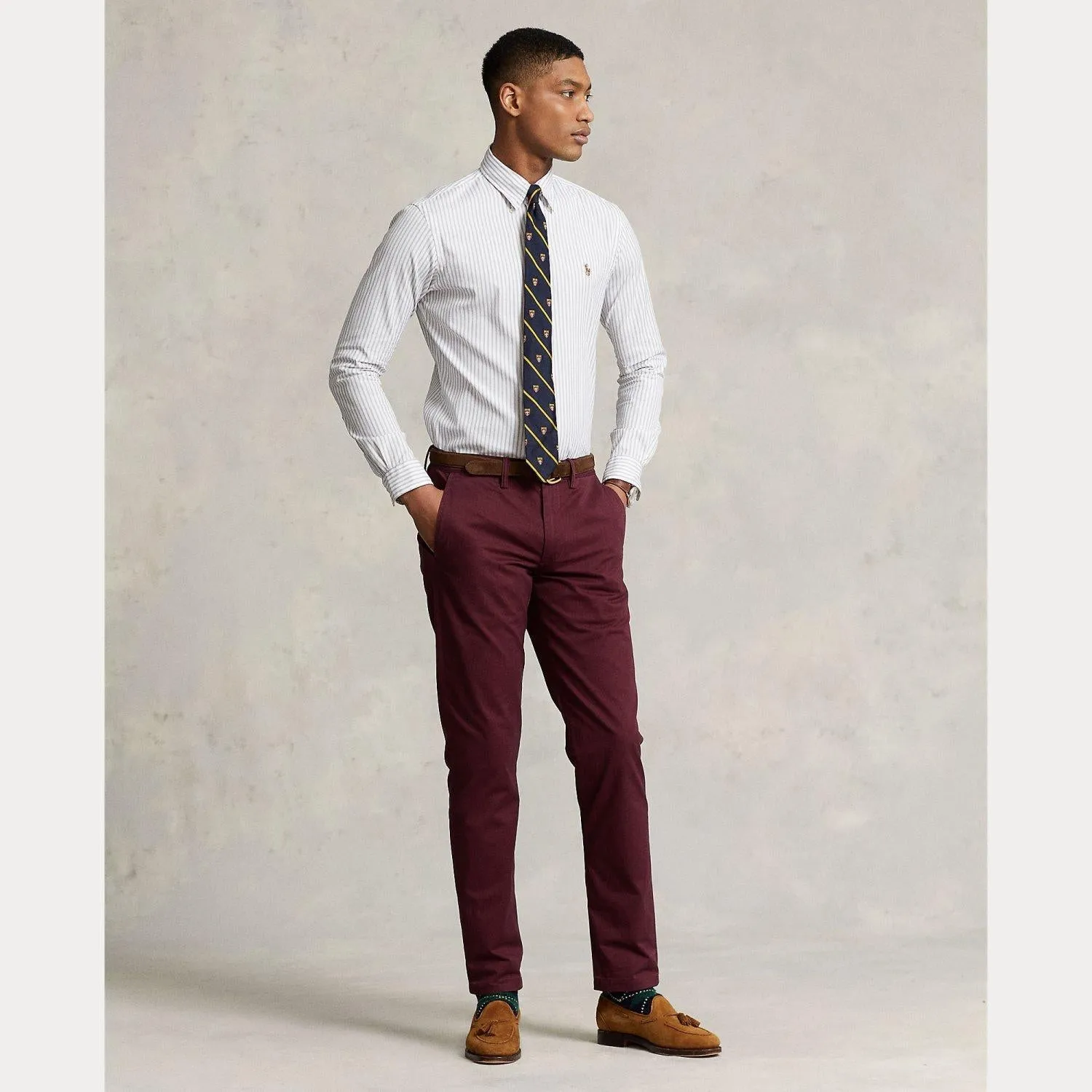 Custom Fit Striped Stretch Oxford Shirt