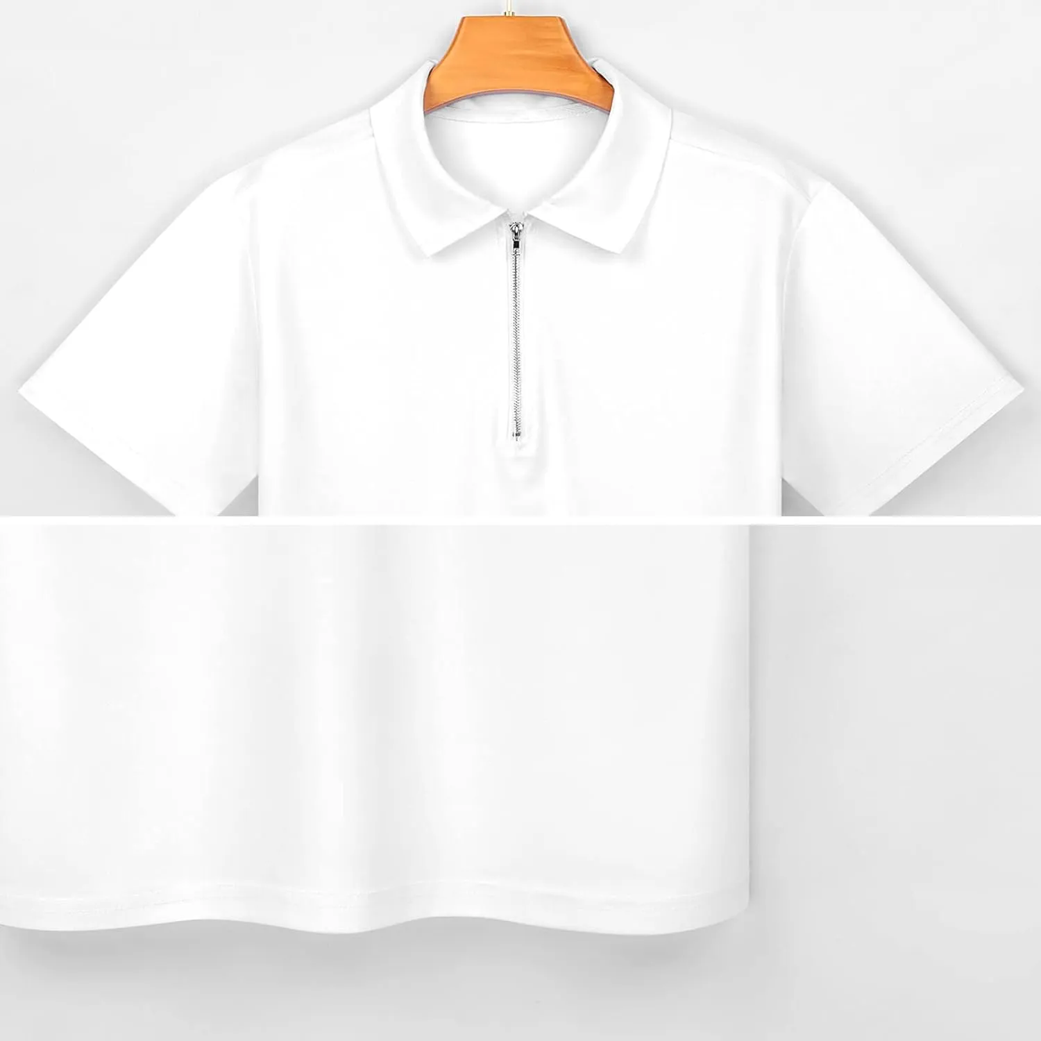 Dolphins Jumping Out Of Ocean Waves Mens Polo Shirts Short Sleeve Golf Zipped T-shirt Slim Fit V-neck Tennis Tops