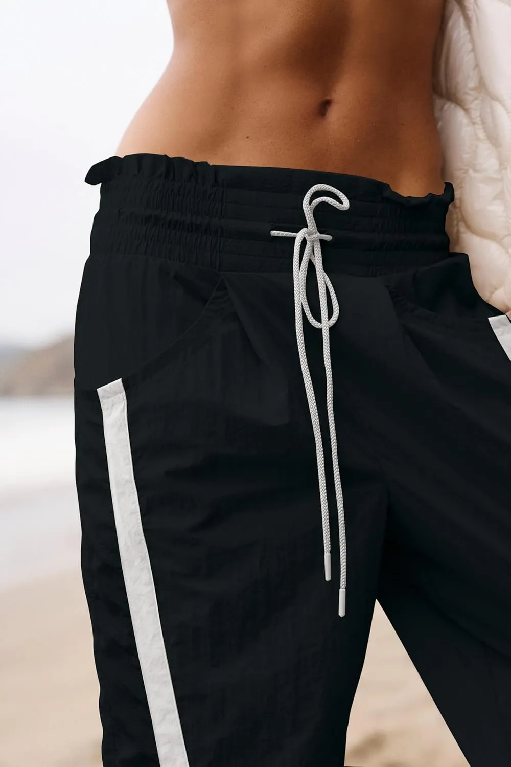 Loose Barrel Pants for Women Quick Dry Lightweight Hiking Travel Workout Running Comfy Lounge Pants with Pockets