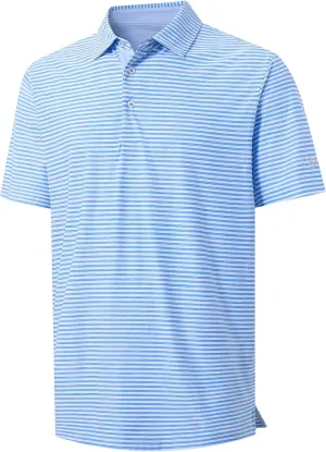 M MAELREG Golf Polo Shirts for Men Short Sleeve Dry Fit Striped Performance Moisture Wicking Collared Casual Mens Golf Shirt