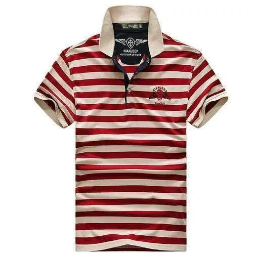Men's Striped Fitted Polo Shirt