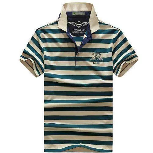 Men's Striped Fitted Polo Shirt