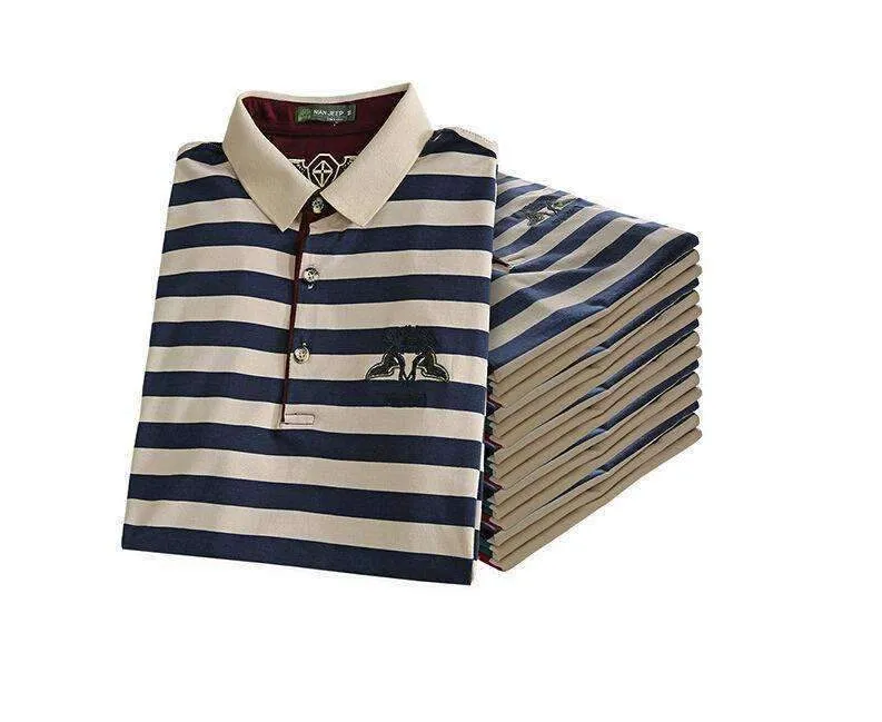 Men's Striped Fitted Polo Shirt