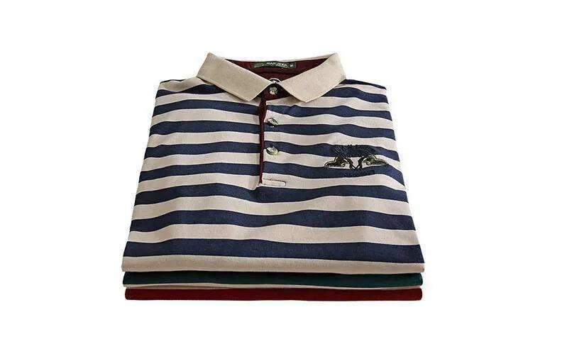 Men's Striped Fitted Polo Shirt