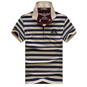 Men's Striped Fitted Polo Shirt