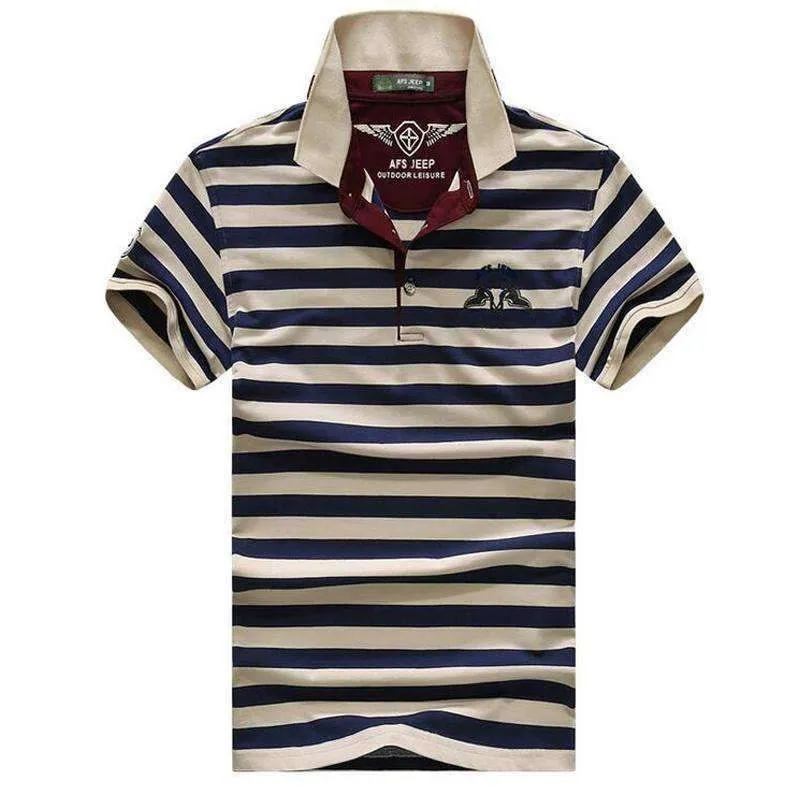 Men's Striped Fitted Polo Shirt