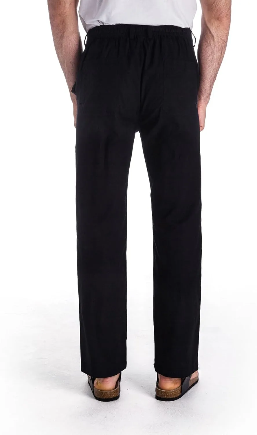 MUSE FATH Mens Linen Drawstring Casual Beach Pants-Lightweight Summer Trousers