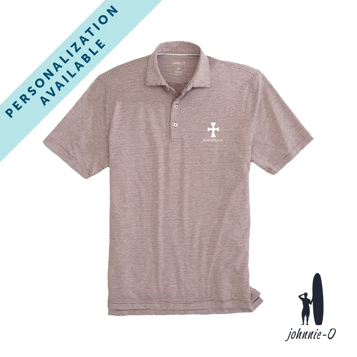 New! Sigma Chi Personalized Johnnie-O Striped Polo