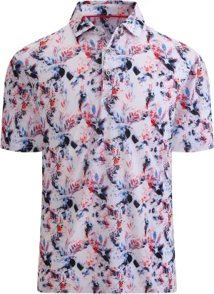 SAMERM Golf Shirts for Men Super Stretch Jacquard Dry Fit Golf Polo Moisture Wicking Short Sleeve Polo Shirts for Men