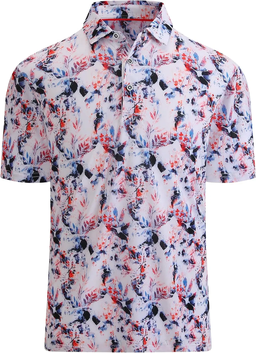 SAMERM Golf Shirts for Men Super Stretch Jacquard Dry Fit Golf Polo Moisture Wicking Short Sleeve Polo Shirts for Men