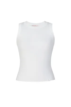 Silk White Silk Blend Tank Top