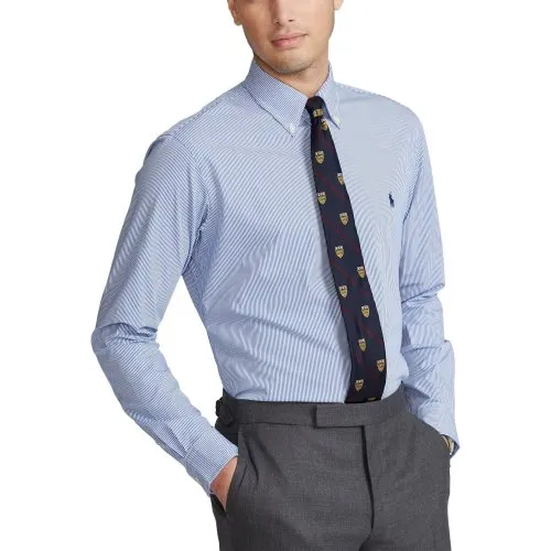 Slim Fit Striped Stretch Poplin Shirt