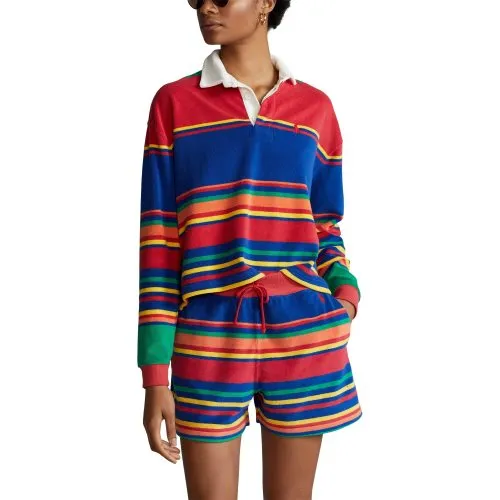 Striped Oversize Terry Rugby Shirt