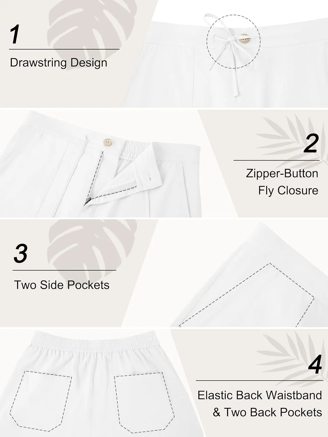Tall Mens Casual Linen Pants 31/33/35/37 Inseam Beach Slacks Summer Long Drawstring Straight Leg Relaxed Fit