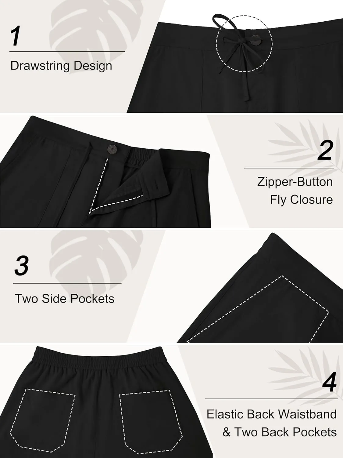 Tall Mens Casual Linen Pants 31/33/35/37 Inseam Beach Slacks Summer Long Drawstring Straight Leg Relaxed Fit