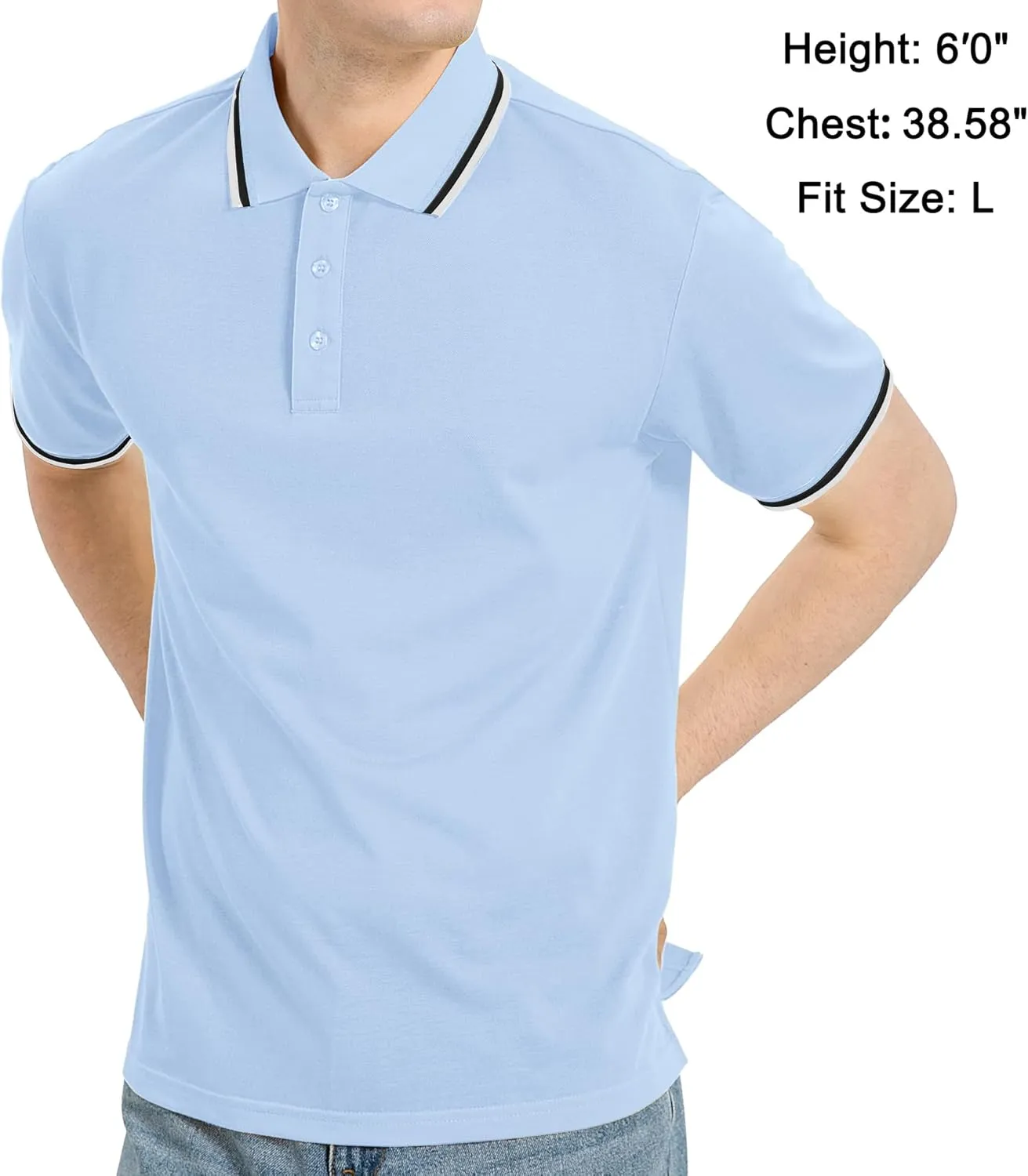 V VALANCH Mens Golf Polo Shirts Short Sleeve Moisture Wicking Golf Polo Shirts Collared Athletic Tennis Shirt