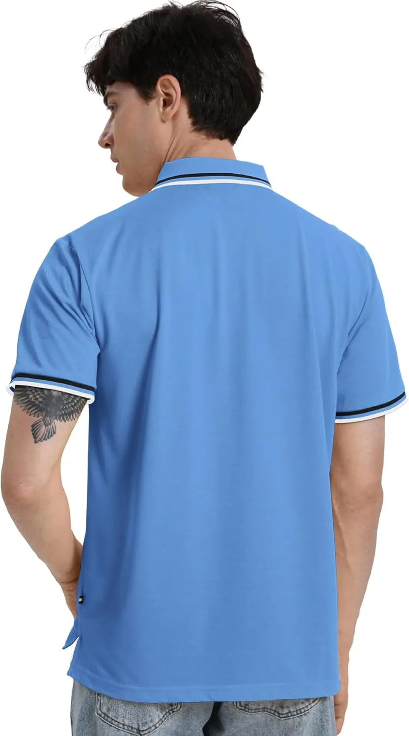 V VALANCH Mens Golf Polo Shirts Short Sleeve Moisture Wicking Golf Polo Shirts Collared Athletic Tennis Shirt