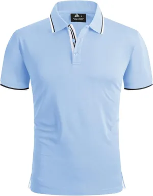 V VALANCH Mens Golf Polo Shirts Short Sleeve Moisture Wicking Golf Polo Shirts Collared Athletic Tennis Shirt