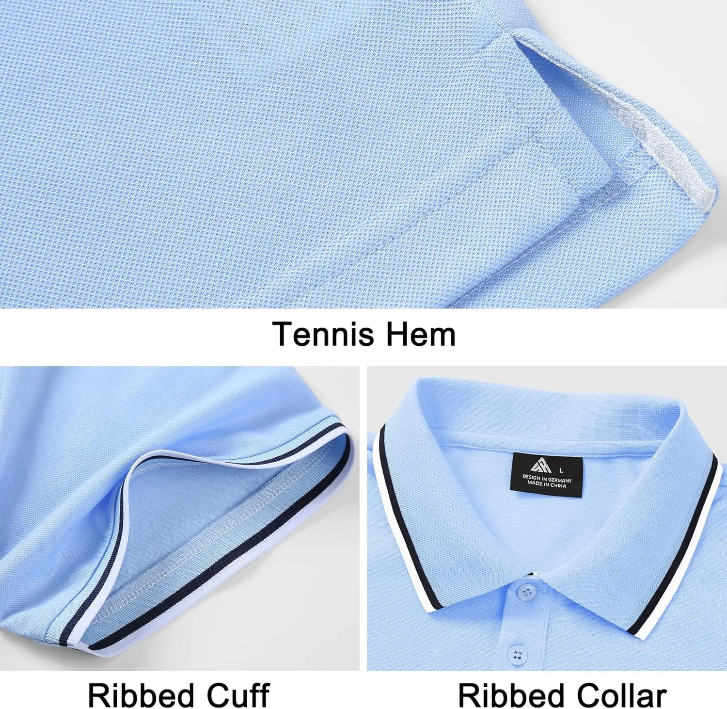 V VALANCH Mens Golf Polo Shirts Short Sleeve Moisture Wicking Golf Polo Shirts Collared Athletic Tennis Shirt