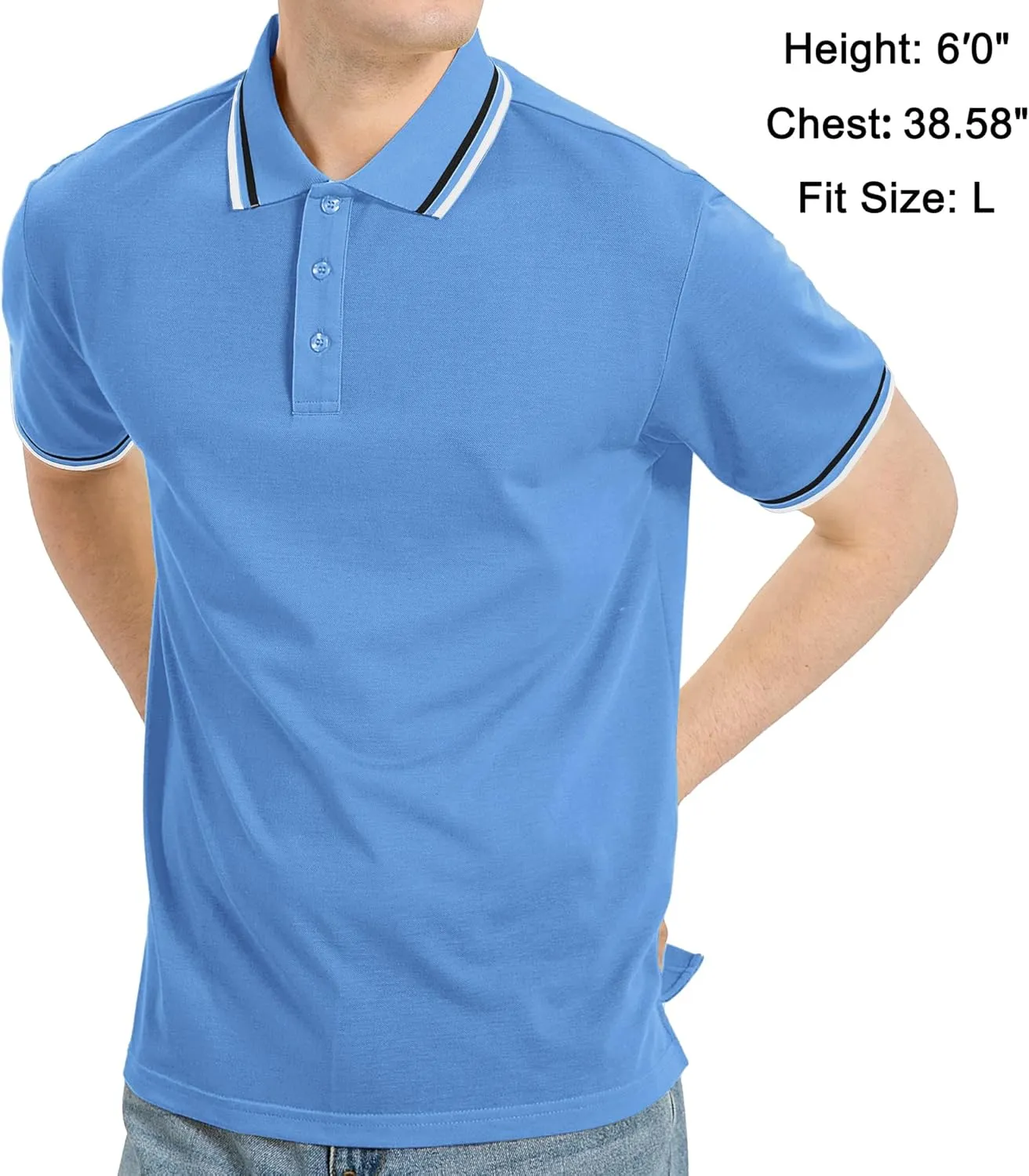 V VALANCH Mens Golf Polo Shirts Short Sleeve Moisture Wicking Golf Polo Shirts Collared Athletic Tennis Shirt