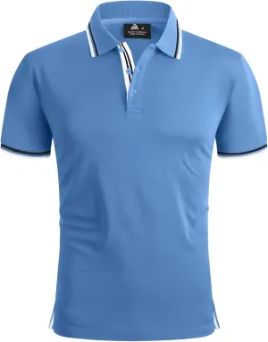 V VALANCH Mens Golf Polo Shirts Short Sleeve Moisture Wicking Golf Polo Shirts Collared Athletic Tennis Shirt