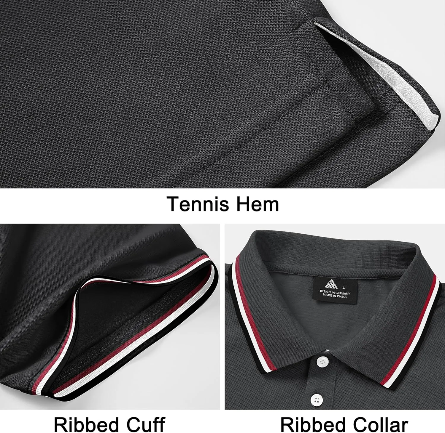 V VALANCH Mens Golf Polo Shirts Short Sleeve Moisture Wicking Golf Polo Shirts Collared Athletic Tennis Shirt