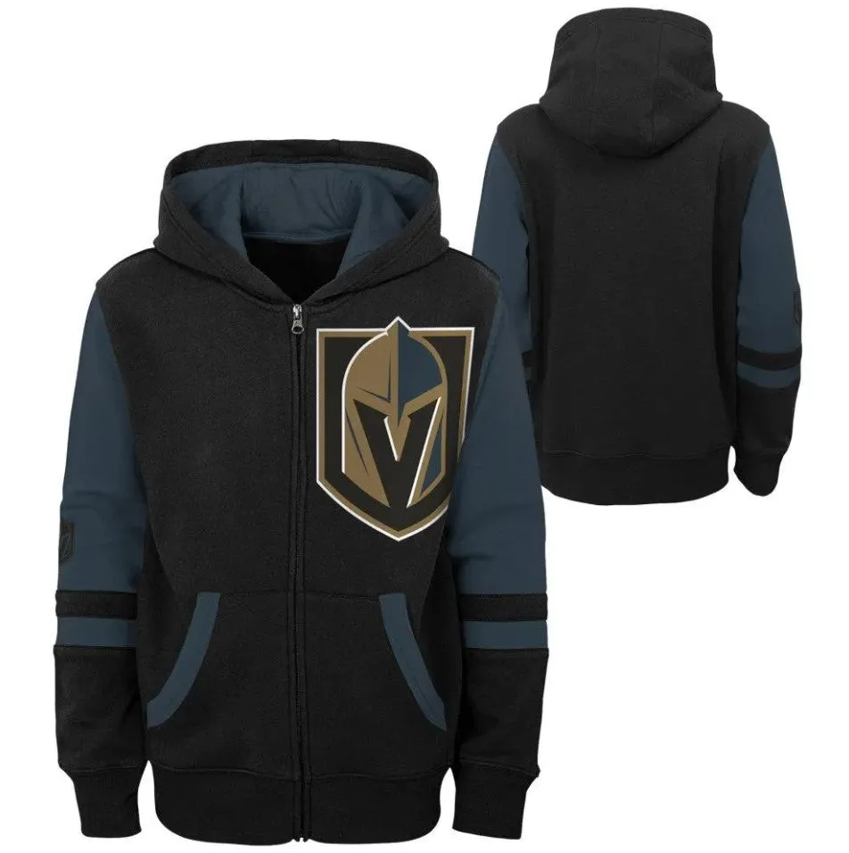 Vegas Golden Knights KIDS Face Off Zip-Up Hood - Black
