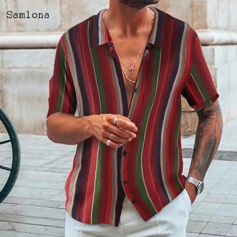 Wiaofellas  -  Striped Multi-Color Short Sleeved Polo Shirt, Monotonous And Breathable Polo Shirt, Men's Clothing