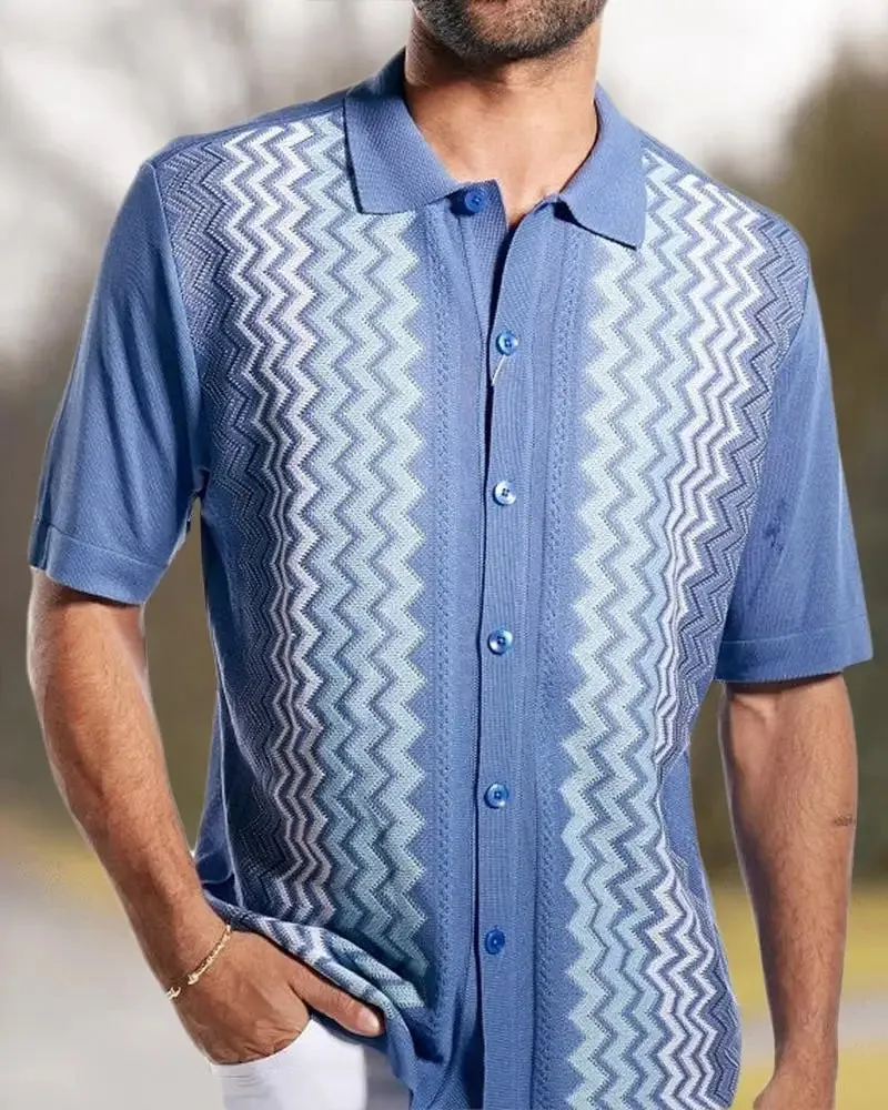 Wiaofellas  -  Striped Multi-Color Short Sleeved Polo Shirt, Monotonous And Breathable Polo Shirt, Men's Clothing