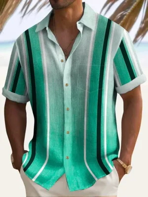 Wiaofellas  -  Striped solid color decorative short sleeved polo shirt for home and outdoor leisure breathable polo shirt for men's clothing