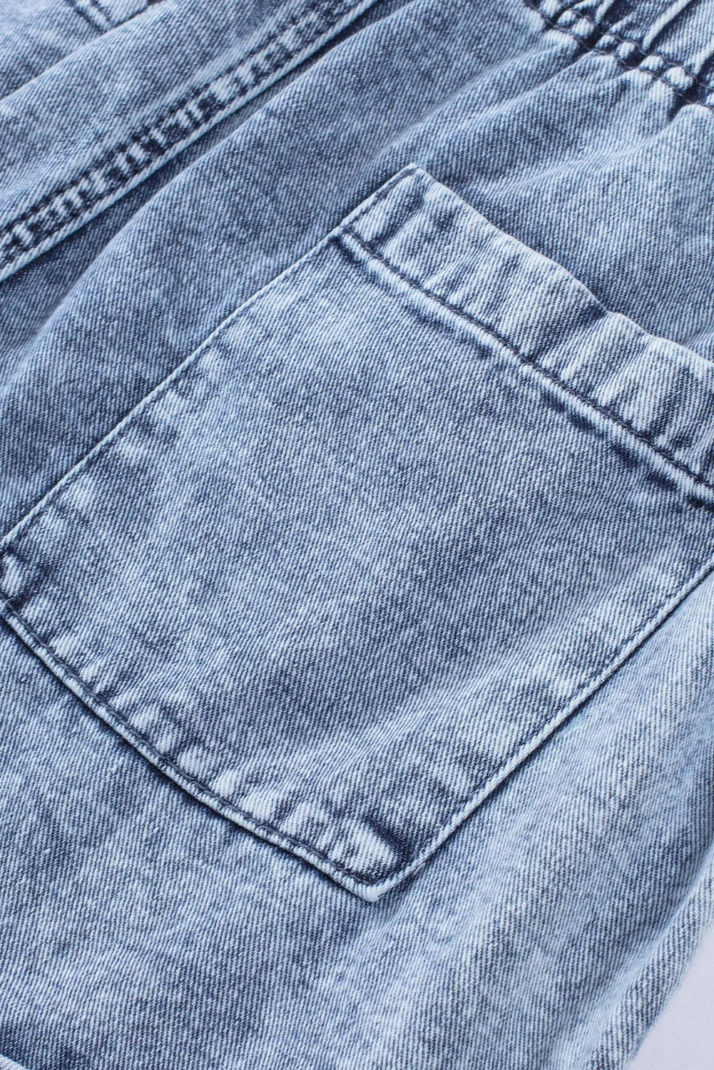 Women's Casual Denim Shorts Pocketed Drawstring High Waisted Denim Jeans