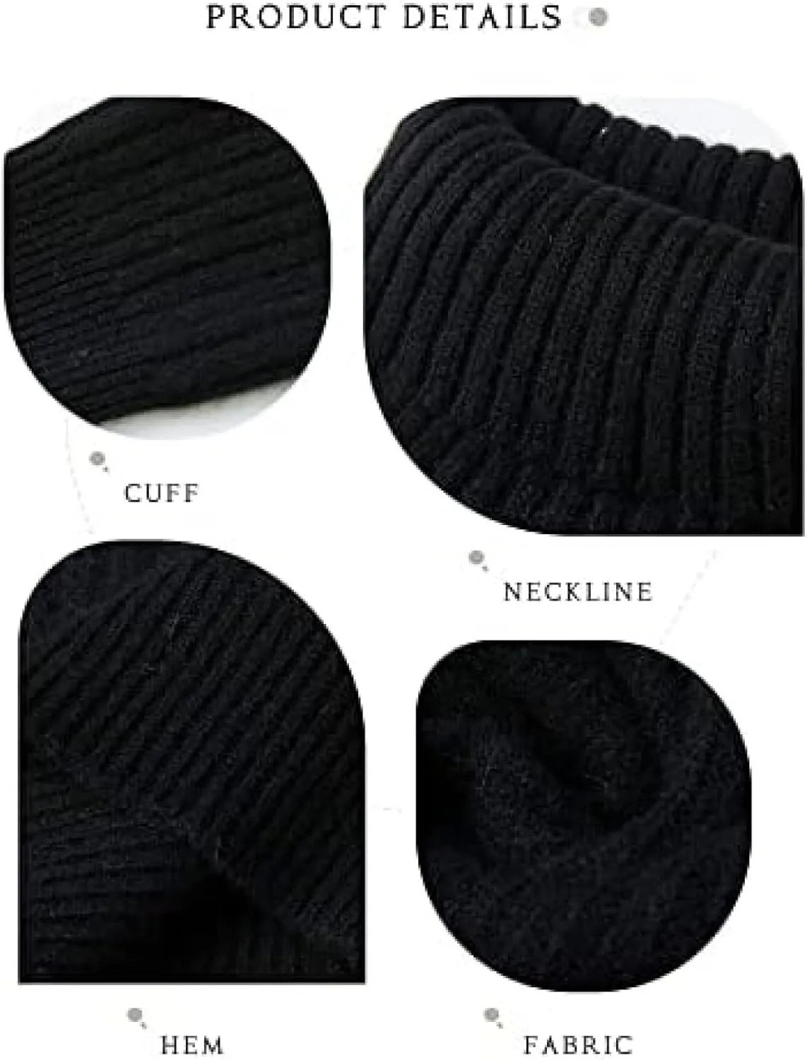 Women's Fall Winter Long Sleeve Loose Pure Merino Wool Warm Soft Knitted Pullover Sweater,Black,Small