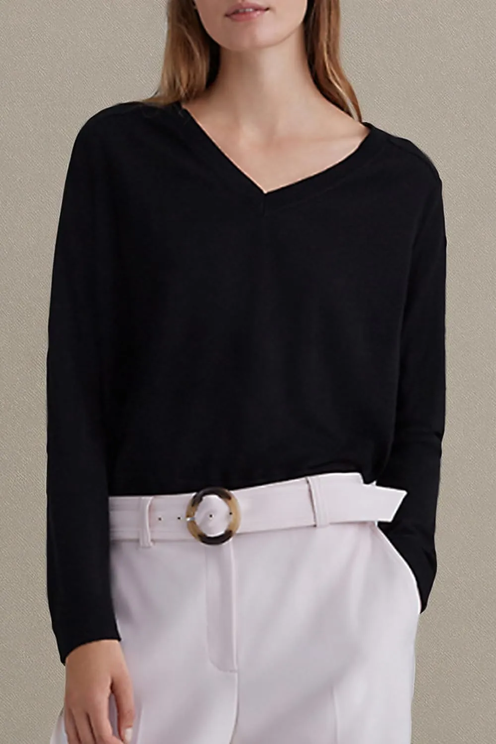 Women's Merino Wool Sweater Casual Lightweight V-Neck Raglan Sleeve Top Pullover