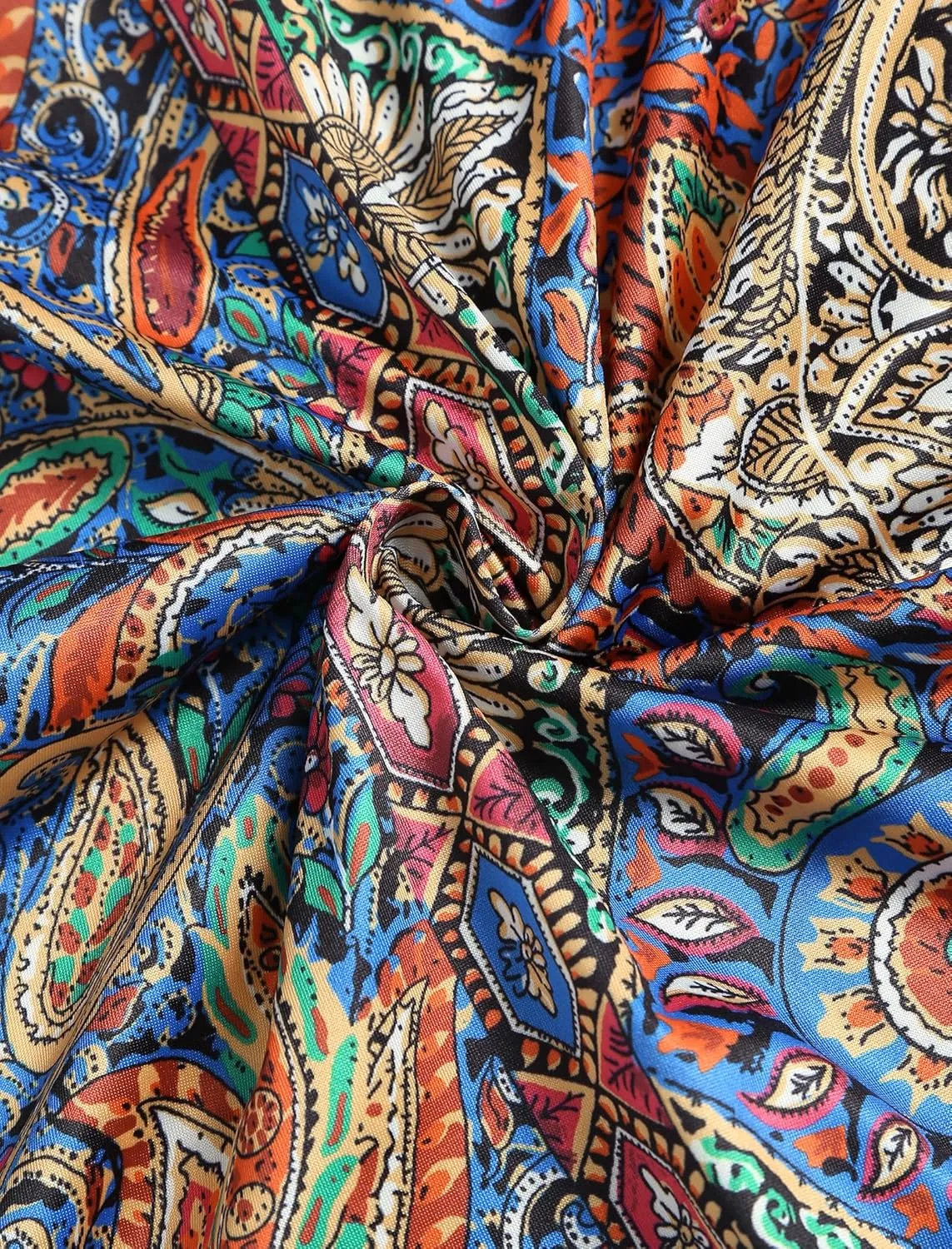 ZAFUL Slit Skirt for Women Boho Print Tie Side Wrap Tassel Casual Beach Mini Skirt